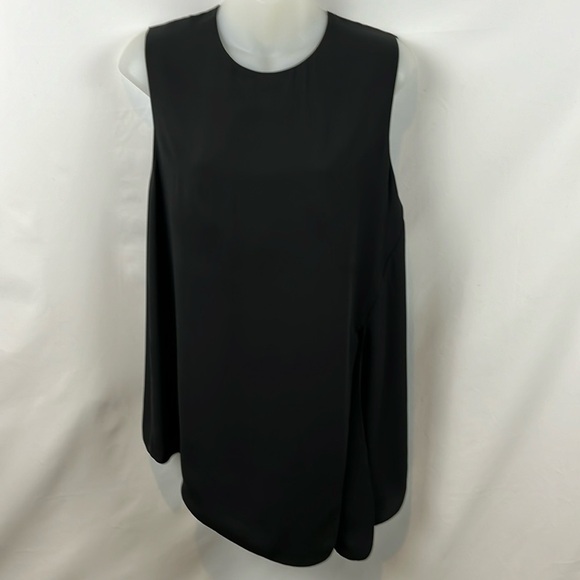 Babaton Hopkins Asymmetrical Sleeveless Black Blouse Tie-front Top Size M - Picture 3 of 13